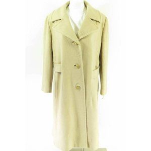 Vintage 70s Cashmere Over Coat L Champagne Pockets